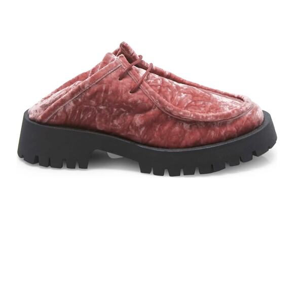 Free People Convertible Velvet Loafer Oxfords In Smoked Pink Size EU 37 / US 7 - Picture 2 of 11